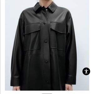 Zara black faux leather jacket